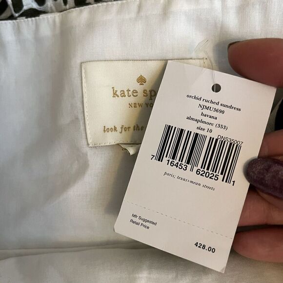 Kate Spade NWT Womens Sundress Floral Orchid Ruched sz 10 Havana Almaplmorc NEW - Picture 9 of 13